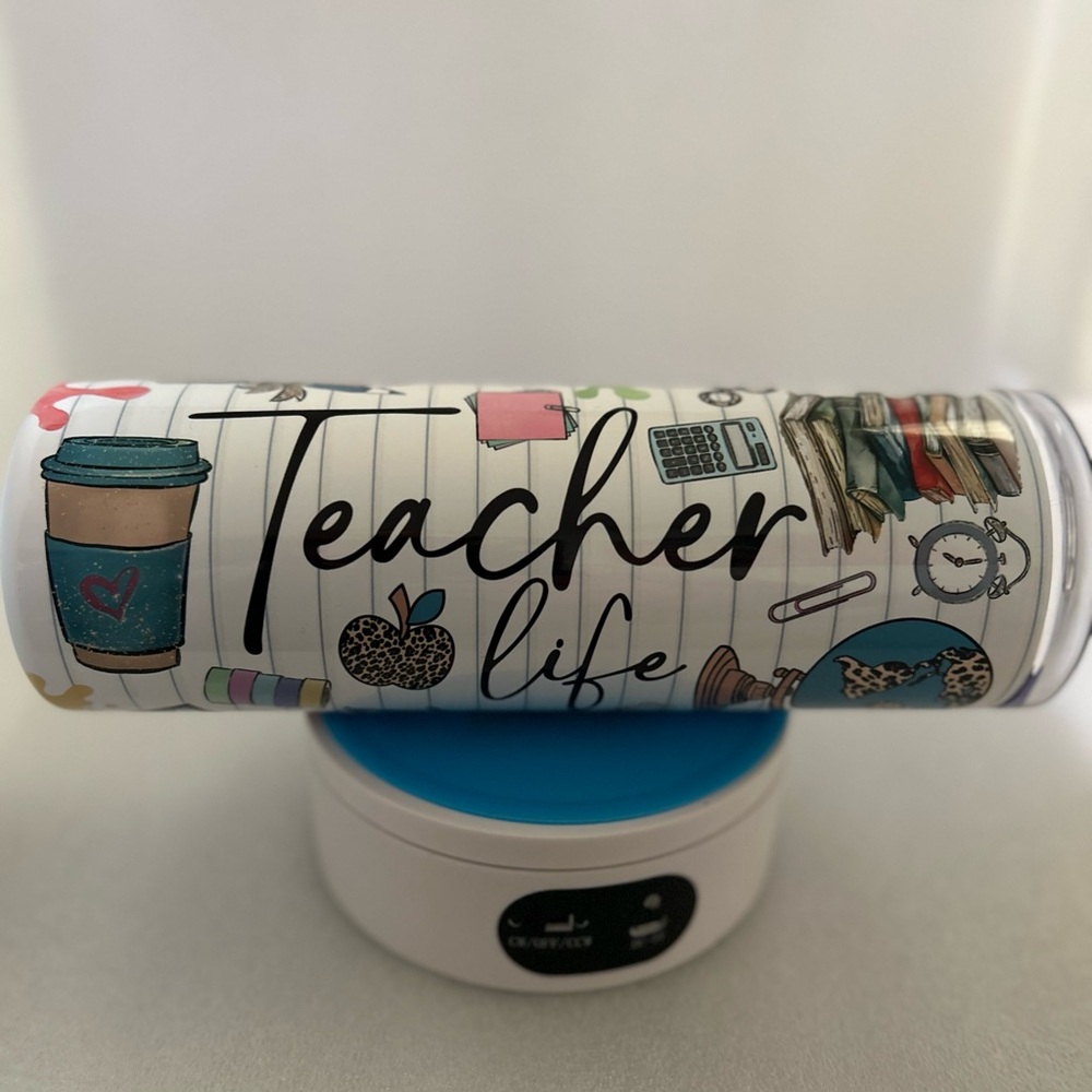 Teacher Life Tumbler with Colorful Design